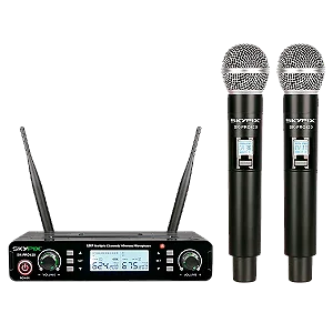 Microfone Sem Fio de Mão Skypix SK-PRO420 Duplo UHF Multi-frequêncial