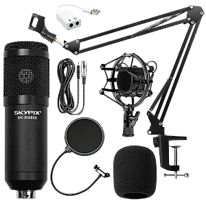 Kit de Gravação Skypix SK-BM800 Microfone Condensador