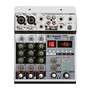 Mesa de Som K-Audio MC-40 - 4 Canais com USB e Bluetooth