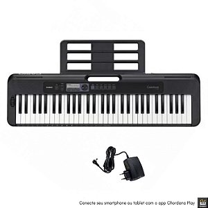 Teclado Musical Casio CT-S300 com Fonte e Porta Partitura