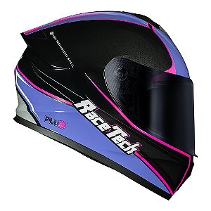 Capacete Hit Plus Preto/roxo RACE TECH