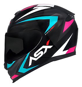 CAPACETE EAGLE STREET PRETO BRILHO/TIFANY/ROSA ASX