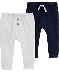 Kit 2 Peças Calça Azul e Cinza