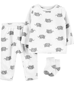Kit 3 Peças Fleece Elefantinho