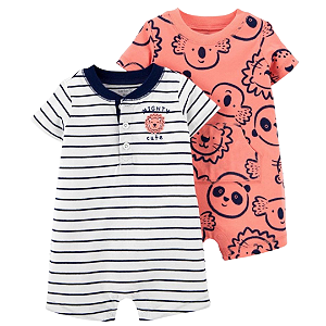 Kit com 2 Peças Romper Leão Listrado
