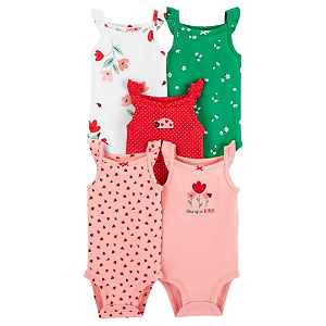 Kit 5 Peças Body Regata Joaninha