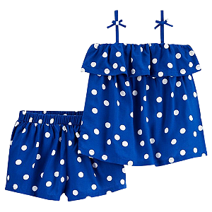 Kit 2 Peças com Shorts de Bolinhas