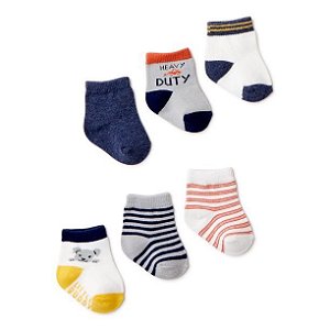 KIT 6 PARES DE MEIA LITTLE HUGGER