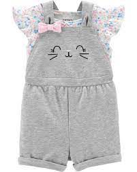Jardineira Shorts Gatinho
