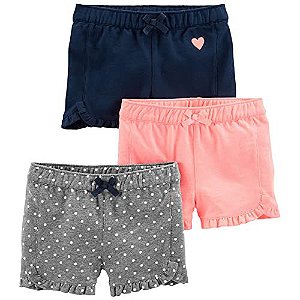 Kit 3 peças shorts