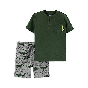 Conjunto 2 peças Camiseta e Bermuda Dinossauros