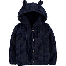 blusa em tricô com capuz ursinho