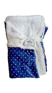 MANTINHA PELUCIADA AZUL DE BOLINHAS