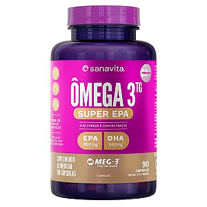 Ômega 3ᵀᴳ Super EPA 90 capsulas - Sanavita