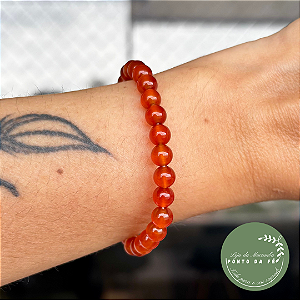 Pulseira - Ágata Cornalina -Coragem para agir, energia para realizar