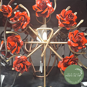 Ferramenta de Orixá - 7 Rosas Vermelha - 30cm