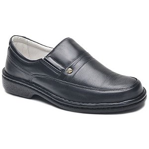 Sapato Masculino De Couro Legítimo Comfort - Ref. 1003S Preto - Sapatênis Masculino  Comfort Shoes