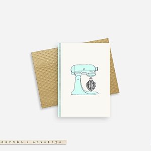 Cartão Envelope - Batedeira Azul
