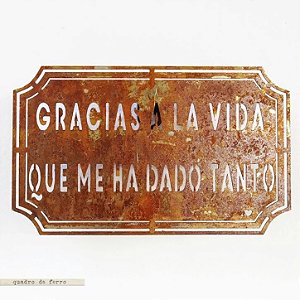 Placa Etiqueta de Ferro - Gracias a la vida que me ha dado tanto