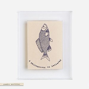 Quadro Acrilíco Peixe Bordado