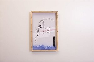 QUADRO BOX COLAGEM – PERFIL AZUL – SOMETIMES FRAGILE, SOMETIMES STRONG