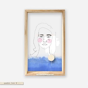 QUADRO BOX COLAGEM – ROSTO AZUL – NADA DO QUE FUI ME VESTE AGORA