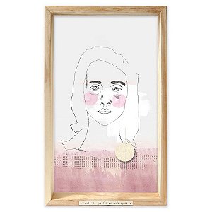 QUADRO BOX COLAGEM – ROSTO ROSA – NADA DO QUE FUI ME VESTE AGORA