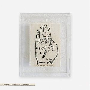 Quadro Caixa Acrílico Imã + Pinus - Mão Universo Interno