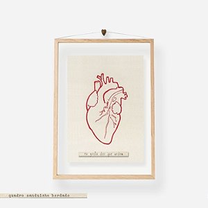 Quadro Moldura Acrilico Duplo Bordado -  Coração - Eu gosto dos que ardem