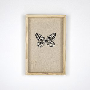 QUADRO BOX BORDADO NATURALE - BORBOLETA