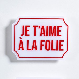 Placa Etiqueta Acrilica -  Je t'aime à La Foile