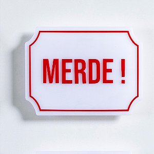 Placa Etiqueta Acrilica - Merde!