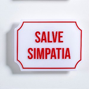 Placa Etiqueta Acrilica - Salve Simpatia