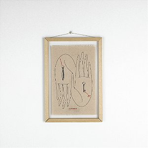 Quadro Moldura Acrílico Duplo Bordado G - Mulher