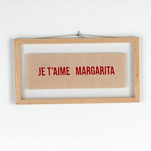 Quadro Moldura Acrílico Duplo Bordado P - Je T áime Margarita