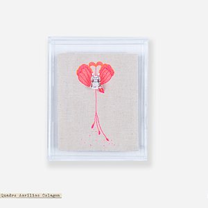 Quadro Acrílico Colagem P - Vestido Bordado à mão