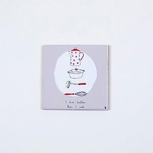 Quadro Azuleicha Avulso P - I kiss better than I cook - Utensílios