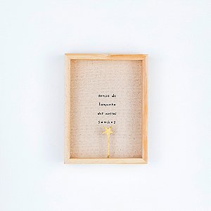 Quadro Caixa Bordado com acrílico - Somos do tamanho dos nossos sonhos