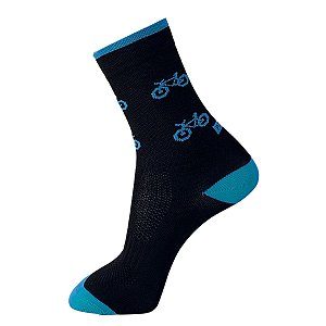 MEIA POLO MULTESPORTE - CORRIDA E CICLISMO - BICICLETA AZUL