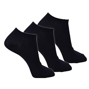 KIT 3 PARES - MEIA POLO SAPATILHA FEMININA ELASTANO