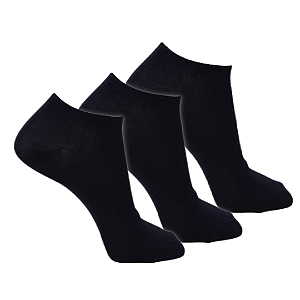 KIT 3 PARES - MEIA POLO SAPATILHA MASCULINA ELASTANO