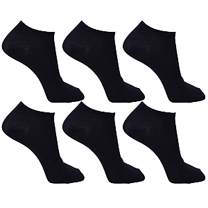 KIT 6 PARES - MEIA POLO SAPATILHA FEMININA ELASTANO