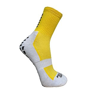 Meia Esportiva Cano Médio Antiderrapante Futebol - Amarela