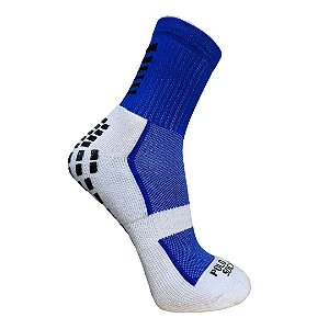 Meia Esportiva Cano Médio Antiderrapante Futebol - Azul
