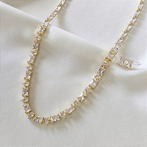 Conjunto Elegance - Choker Riviera + Brincos
