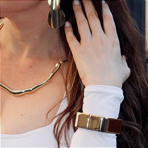 Bracelete Bold Block Dourado