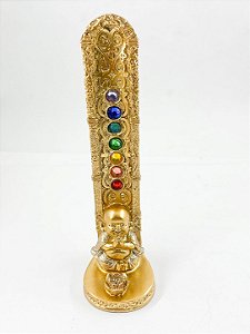 Incensário Buda Dourado com Chakras