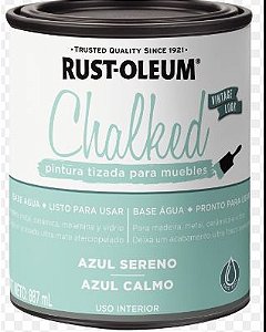 Tinta Para Móveis Efeito Giz Chalked Rust Oleum Azul Calmo
