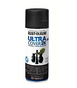 Tinta Rust Oleum Spray Ultra Cover 2x Preto Canhão Acetinado