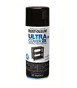 Tinta Rust Oleum Spray Ultra Cover 2x Preto Semi Brilho